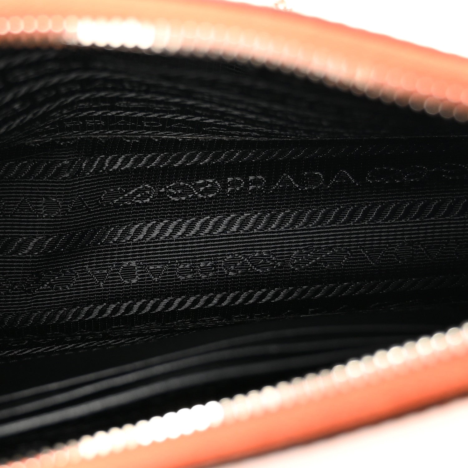 Prada Saffiano Vernice Chain Crossbody Bag Papaya 5 of 11