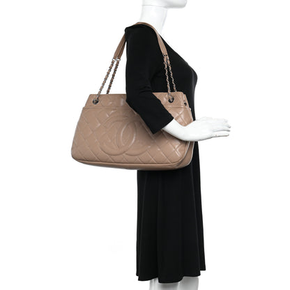 Chanel Caviar Quilted Timeless CC Soft Tote Beige 3 of 10