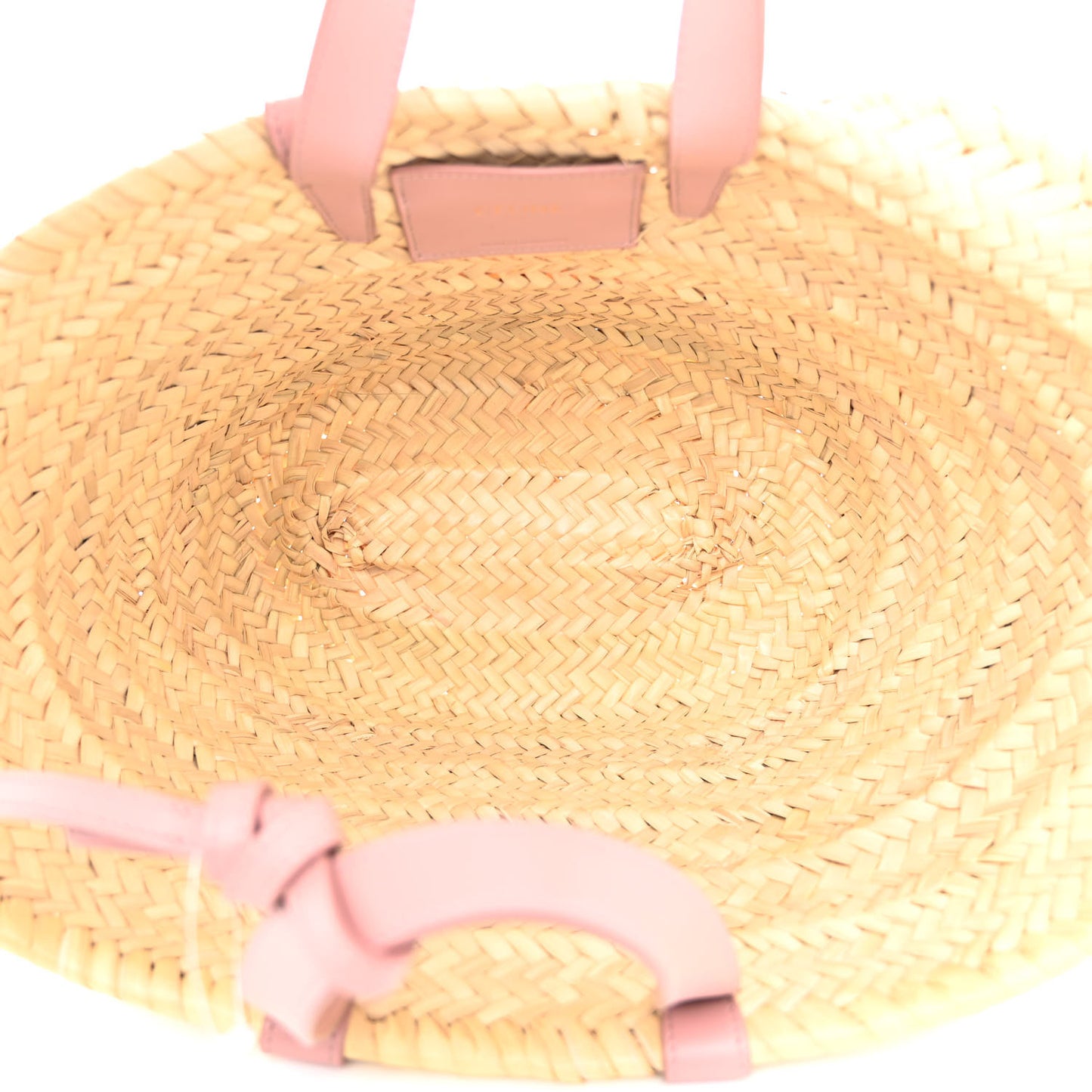 Raffia Calfskin Triomphe Teen Panier Vintage Pink