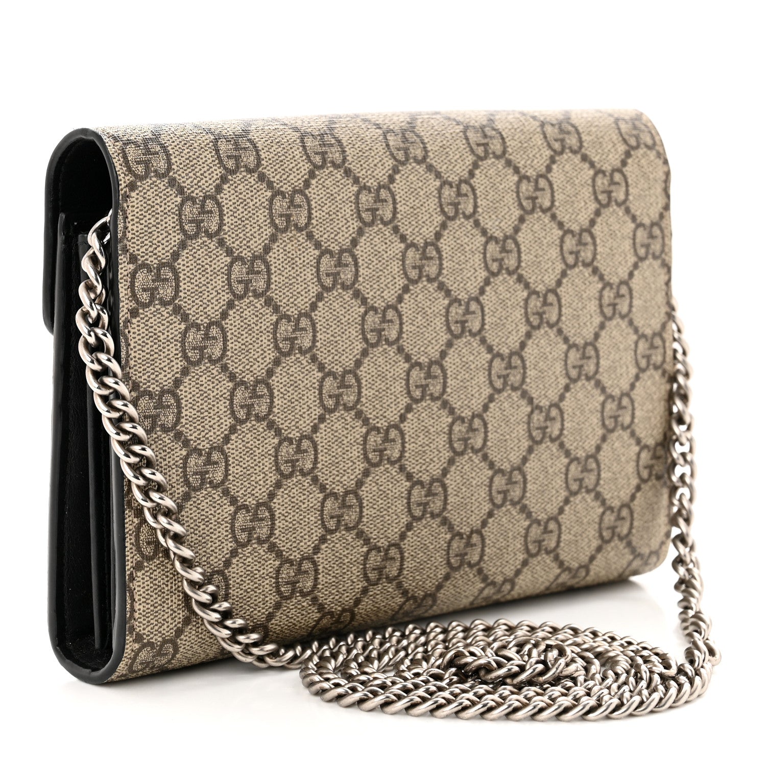Gucci GG Supreme Monogram Mini Dionysus Chain Wallet Beige Black 3 of 11