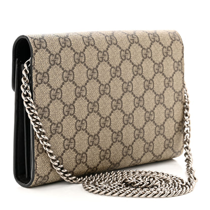 Gucci GG Supreme Monogram Mini Dionysus Chain Wallet Beige Black 3 of 11