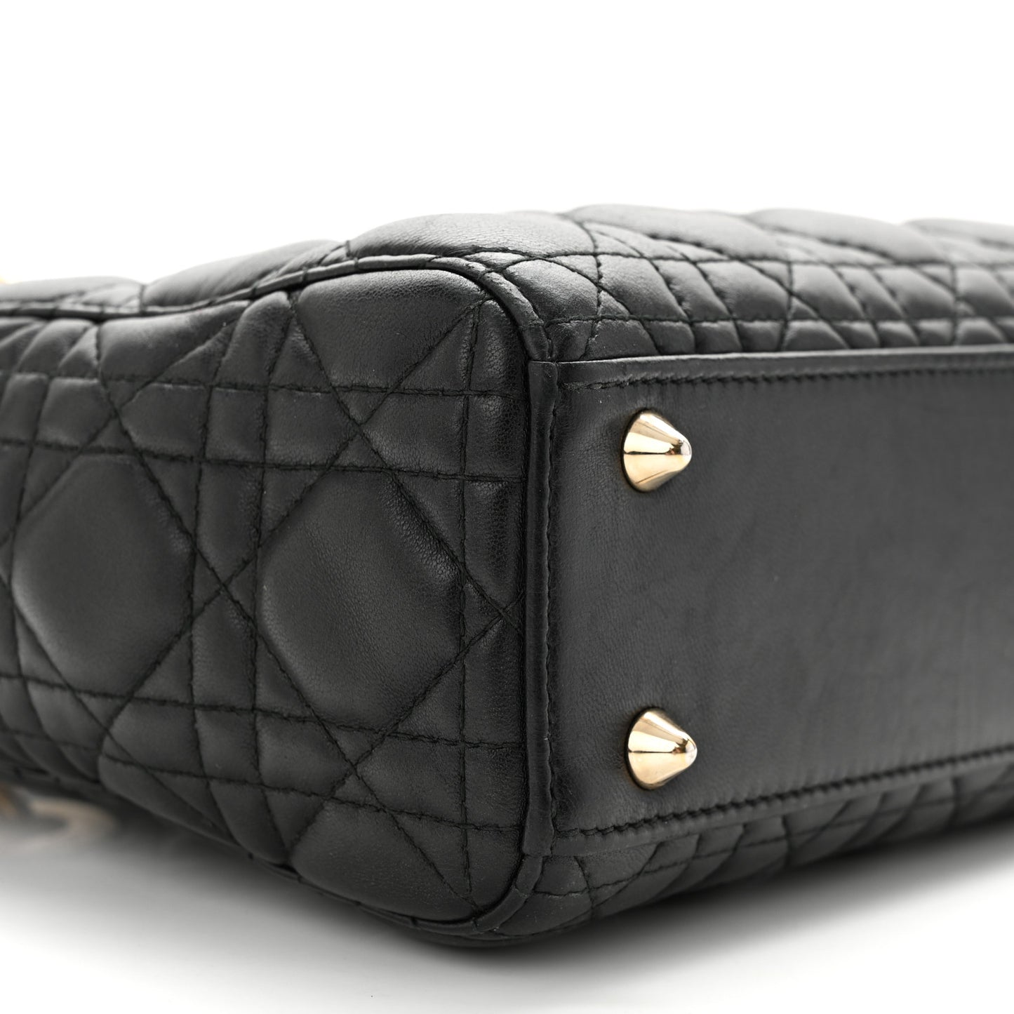 Lambskin Cannage Small Lucky Badges My Lady Dior Black