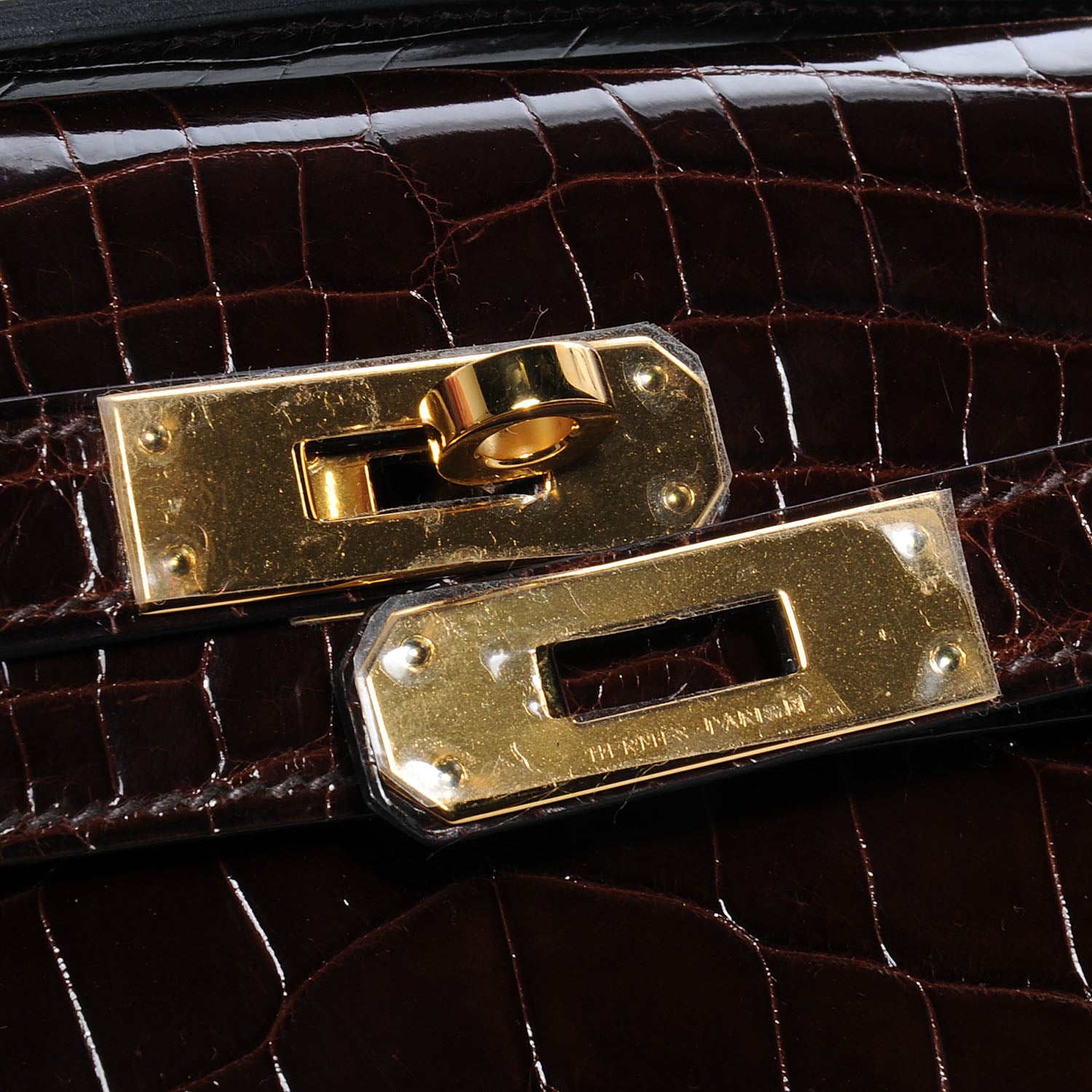 Hermes Niloticus Crocodile Kelly Cut Pochette Havane 9 of 9