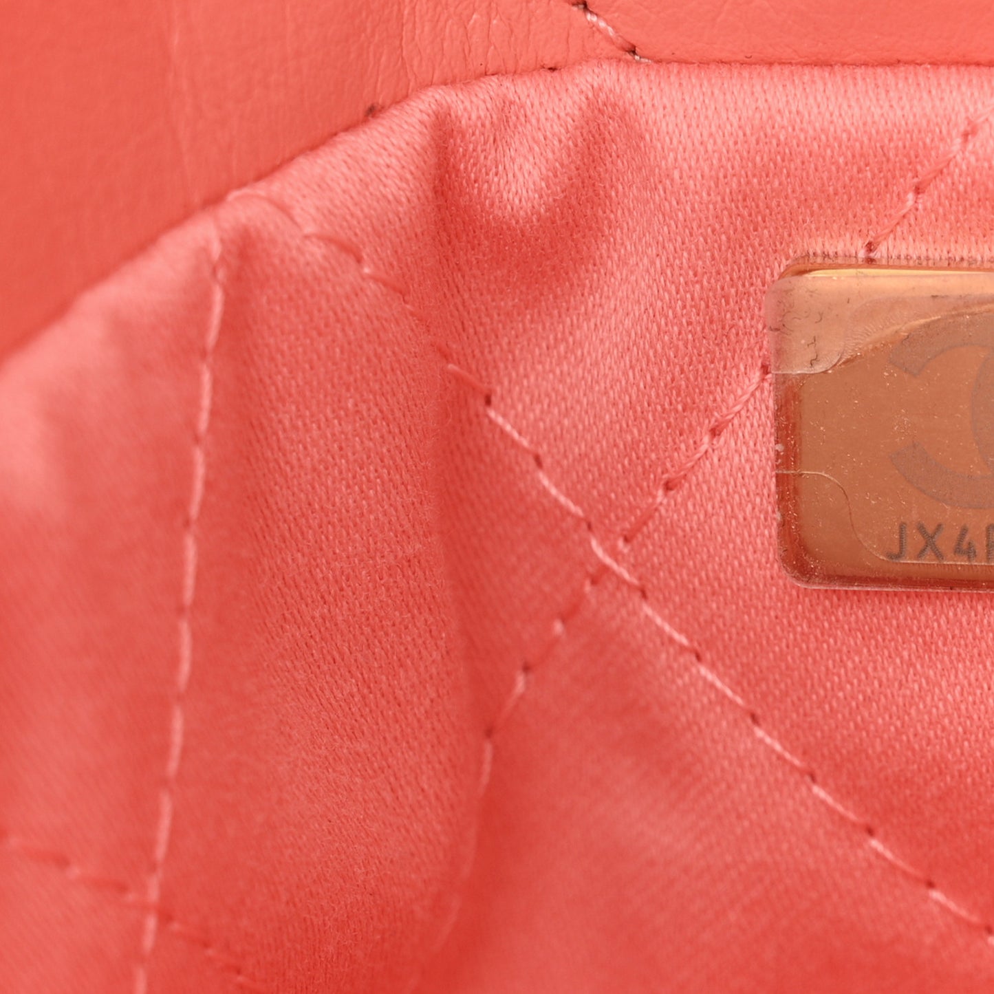 Shiny Calfskin Quilted Small Chanel 22 Coral Pink