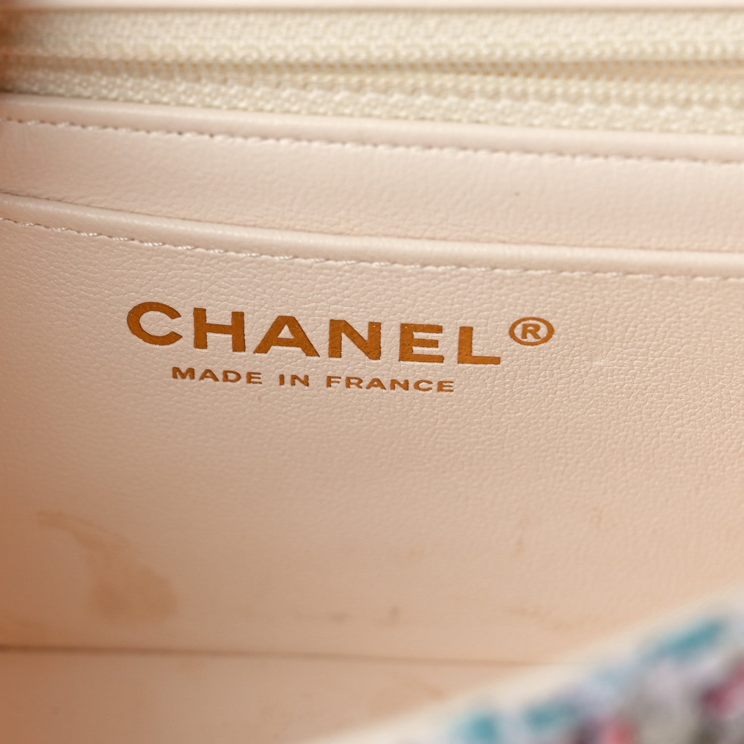 Chanel Tweed Quilted Mini Rectangular Flap Ecru Pink Blue Green 6 of 11
