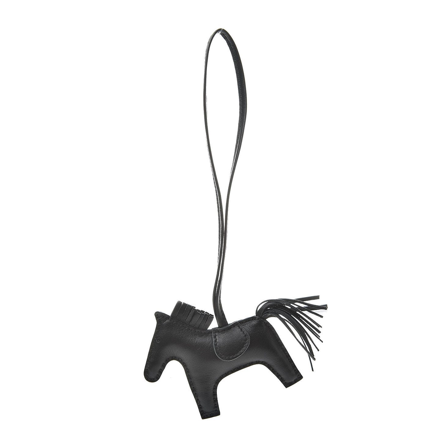 Milo Lambskin Grigri Rodeo Horse Bag Charm PM So Black