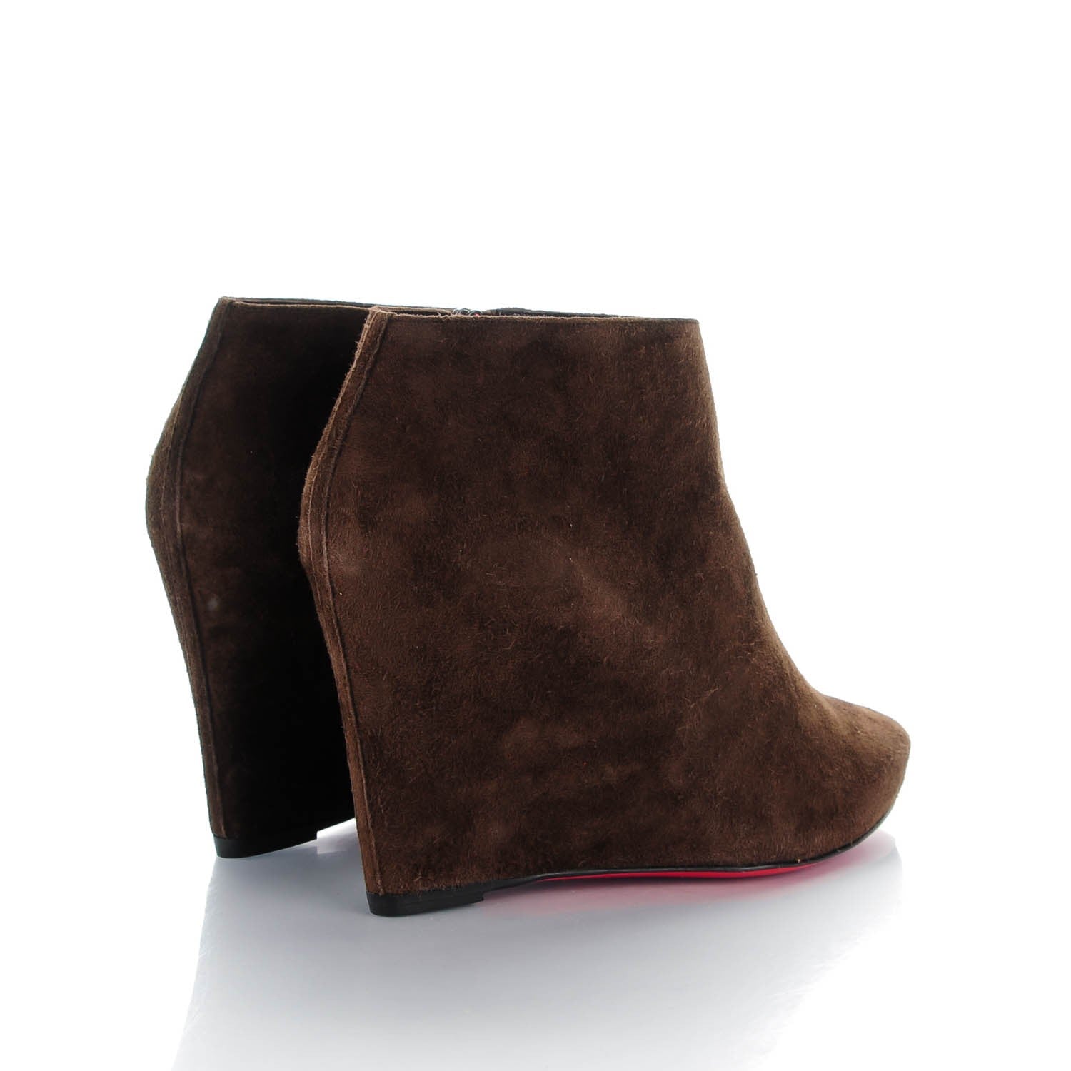 Christian Louboutin Suede Melisa 85 Ankle Wedge Boots 37.5 Coffee 4 of 7