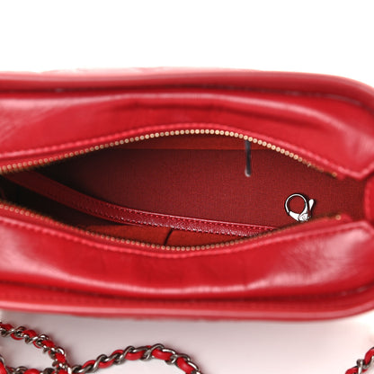 Chanel Aged Calfskin Quilted Small Gabrielle Logo Hobo Red 5 of 11