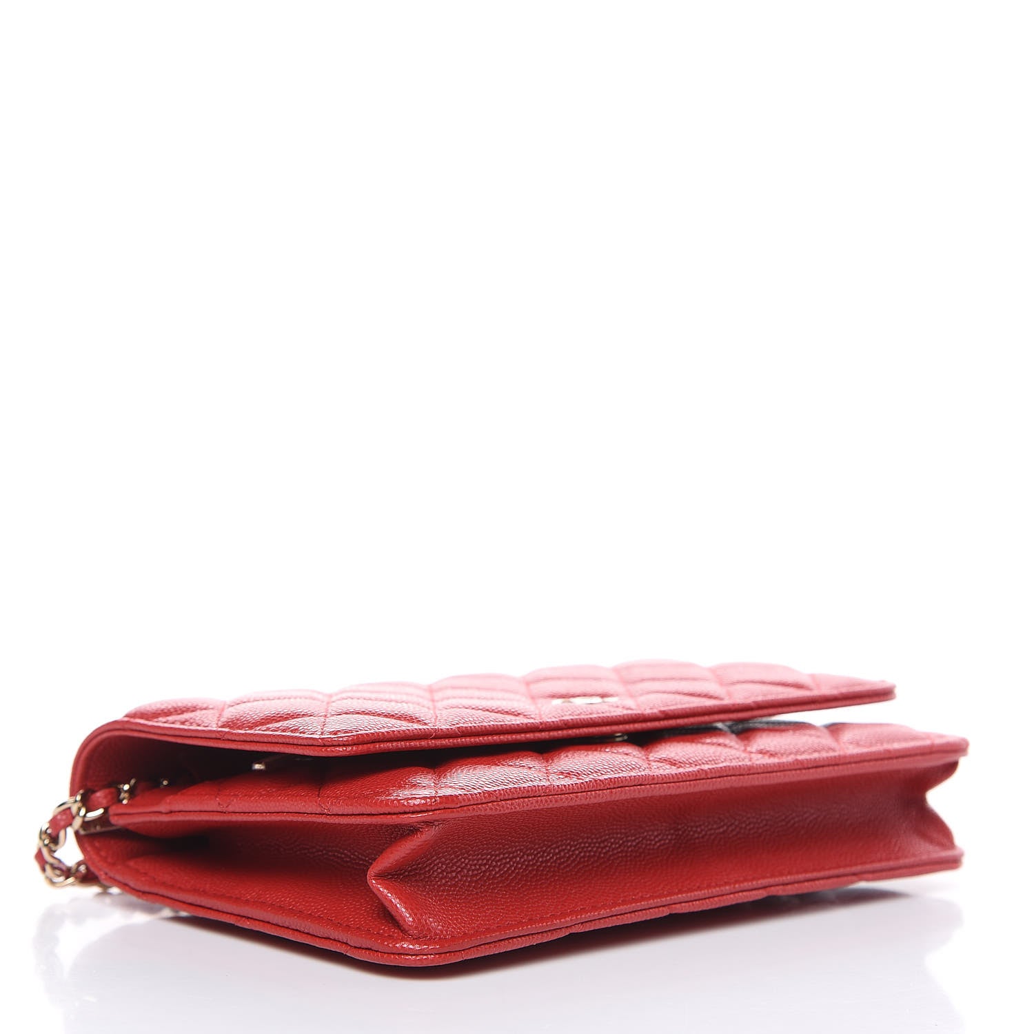 Chanel Caviar Quilted Wallet on Chain WOC Red 4 of 11