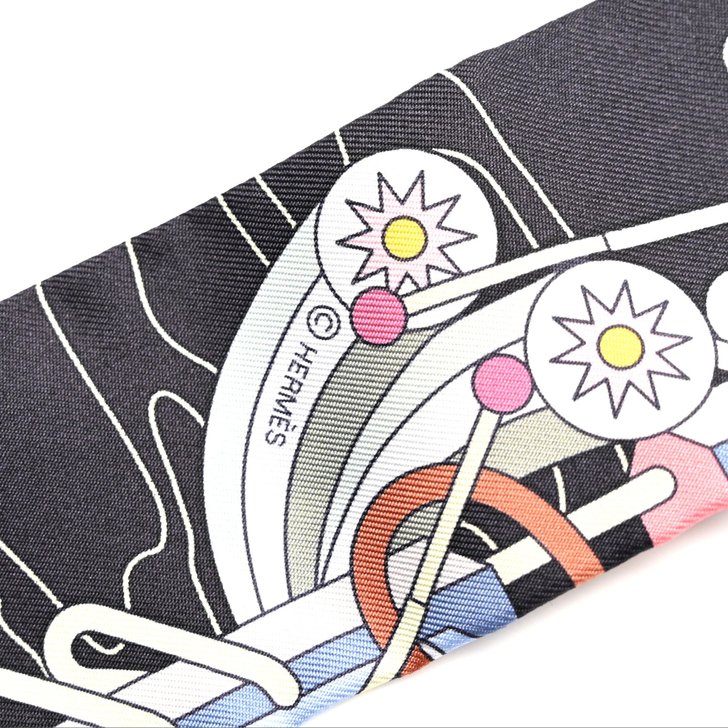 Silk Odyssey Twilly Black Bleu Ciel Rose
