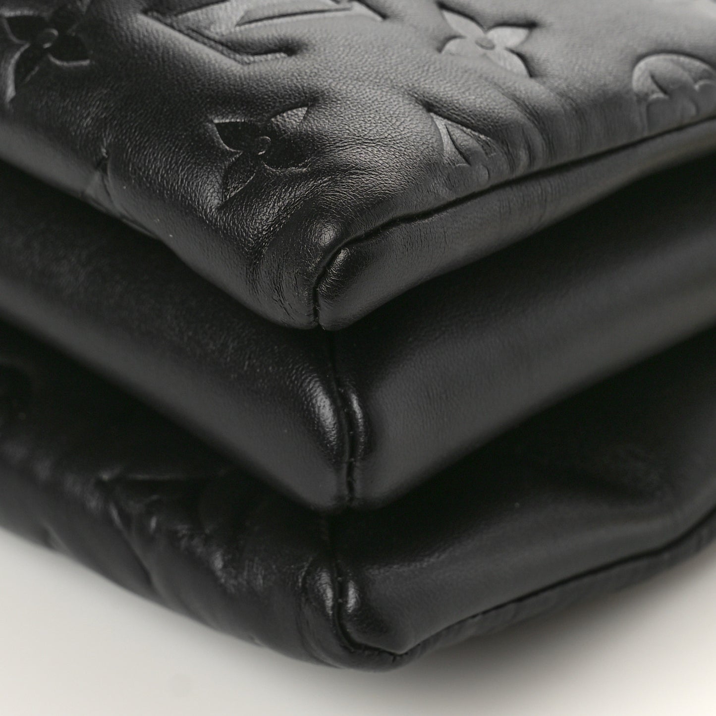 Lambskin Embossed Monogram Coussin PM Black