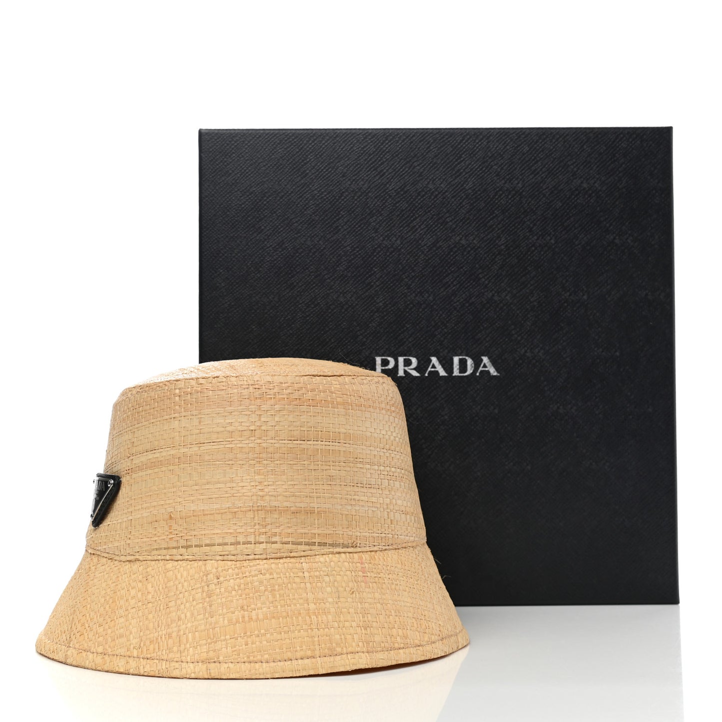 Paglia Metal Triangle Logo Womens Bucket Hat M Naturale Black