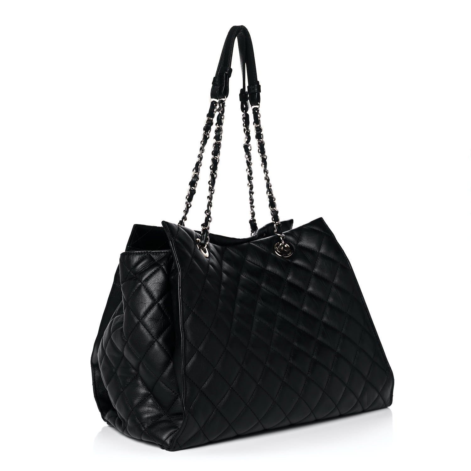 Chanel Calfskin Quilted Large Chic and Soft Shopping Tote Black 3 of 12