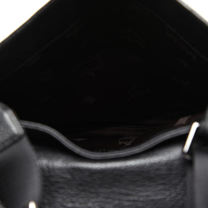 MCM Calfskin Munich Lion Messenger Black 5 of 13