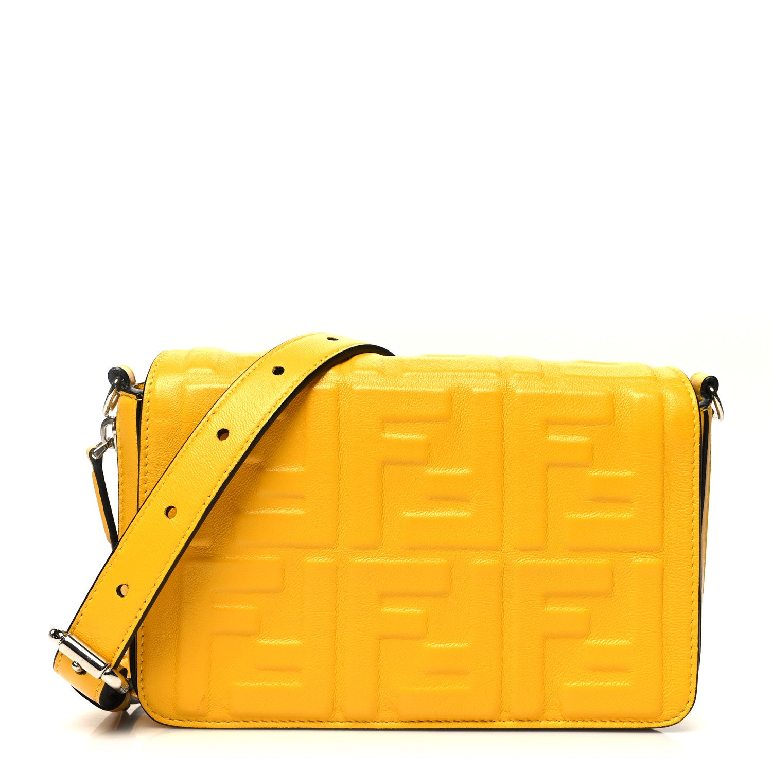 Fendi Nappa FF 1974 Embossed Mini Expandable Flap Bag Mimosa 1 of 10