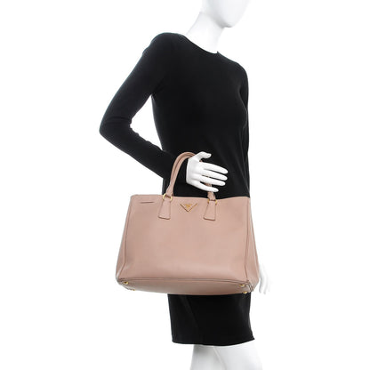 Prada Saffiano Medium Double Zip Tote Cammeo 2 of 18