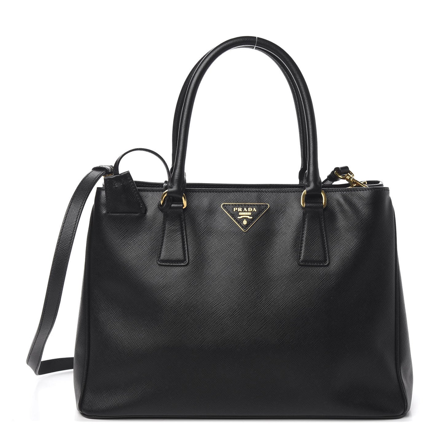 Saffiano Lux Medium Tote Black