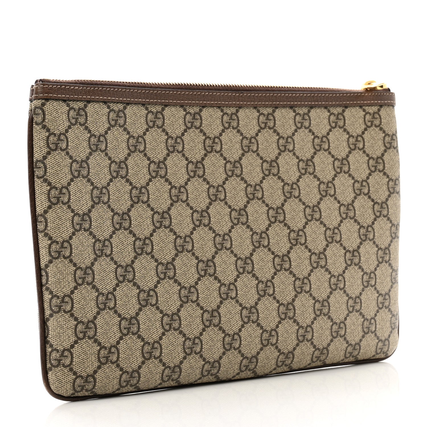 Gucci GG Supreme Monogram Large Ophidia Pouch Clutch Brown 3 of 8