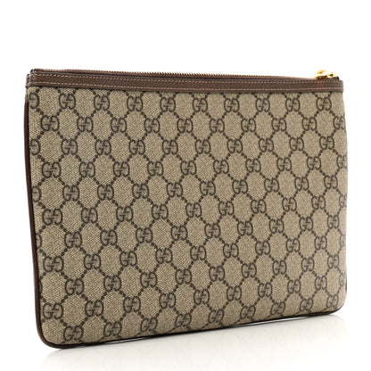 Gucci GG Supreme Monogram Large Ophidia Pouch Clutch Brown 3 of 8