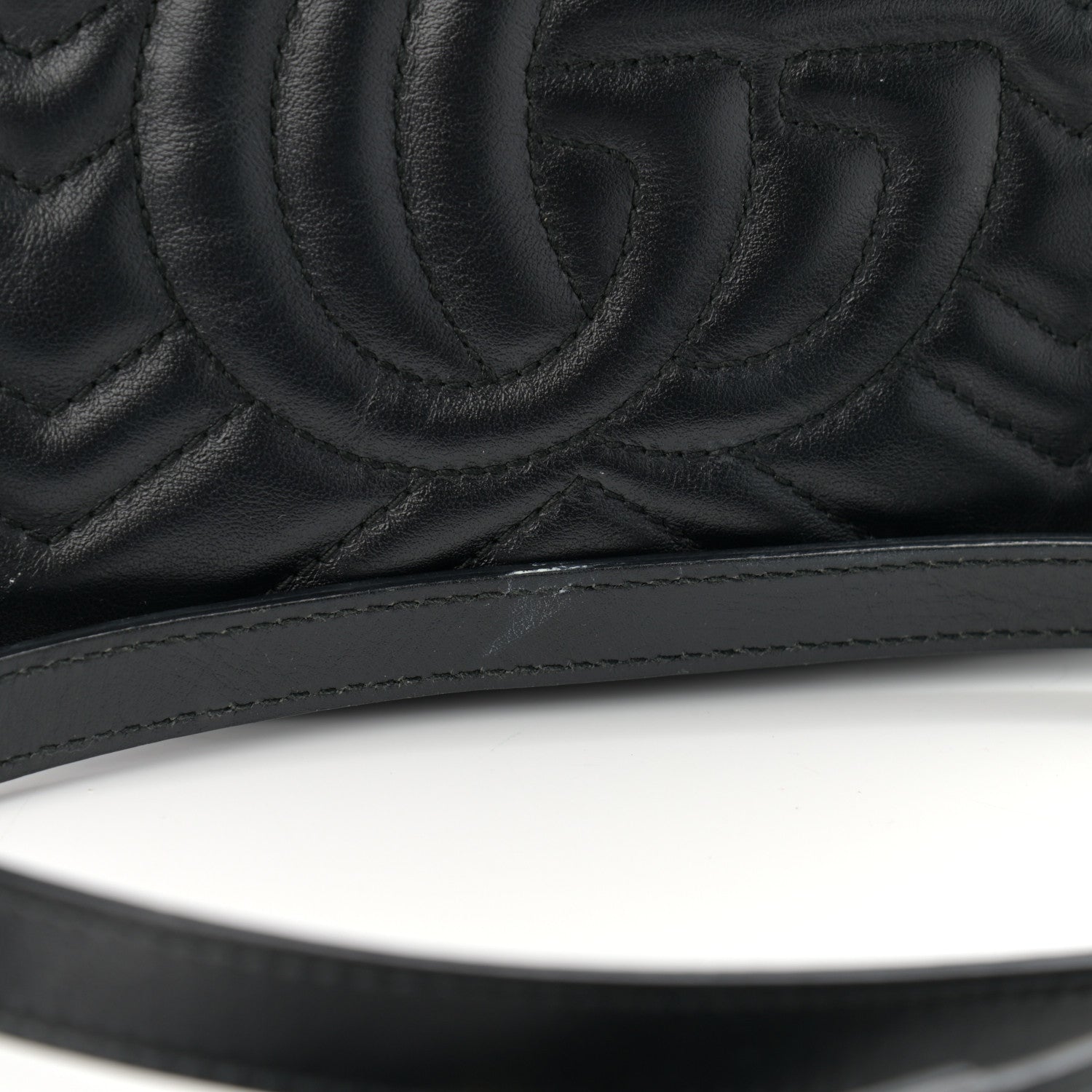 Gucci Calfskin Matelasse Small GG Marmont Chain Shoulder Bag Black 14 of 16