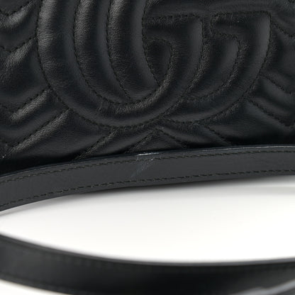 Gucci Calfskin Matelasse Small GG Marmont Chain Shoulder Bag Black 14 of 16