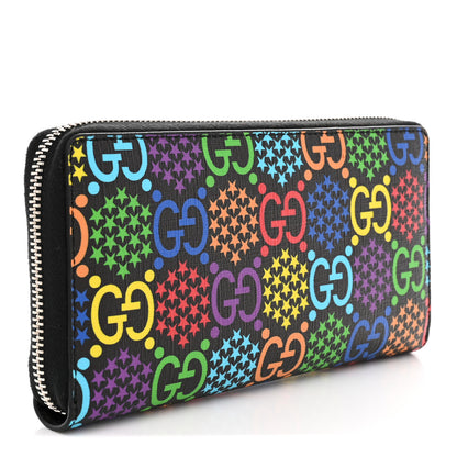 Gucci GG Supreme Monogram Psychedelic Zip Around Wallet Black Multicolor 3 of 8