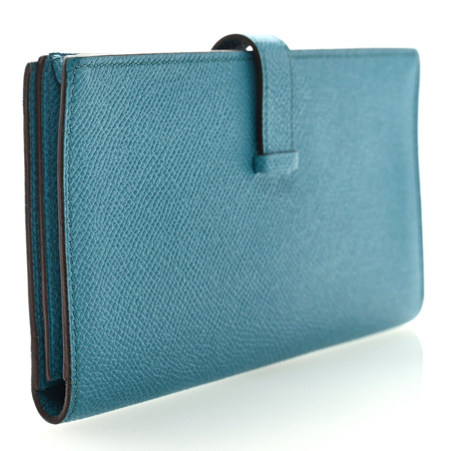 Hermes Epsom Bearn Gusset Wallet Blue Paon 3 of 6