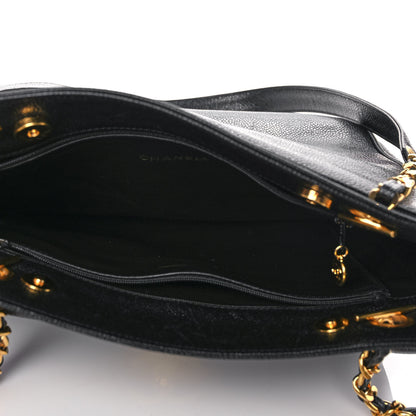 Chanel Caviar CC Shopper Tote Black 5 of 10