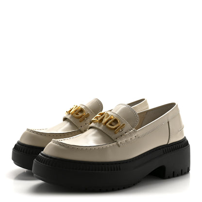 Fendi Vitello Abrasivato Fendigraphy 50mm Loafers 40 Blanco Babe 4 of 10