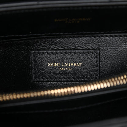 Saint Laurent Calfskin Y Quilted Monogram Small Loulou Chain Satchel Black 6 of 9