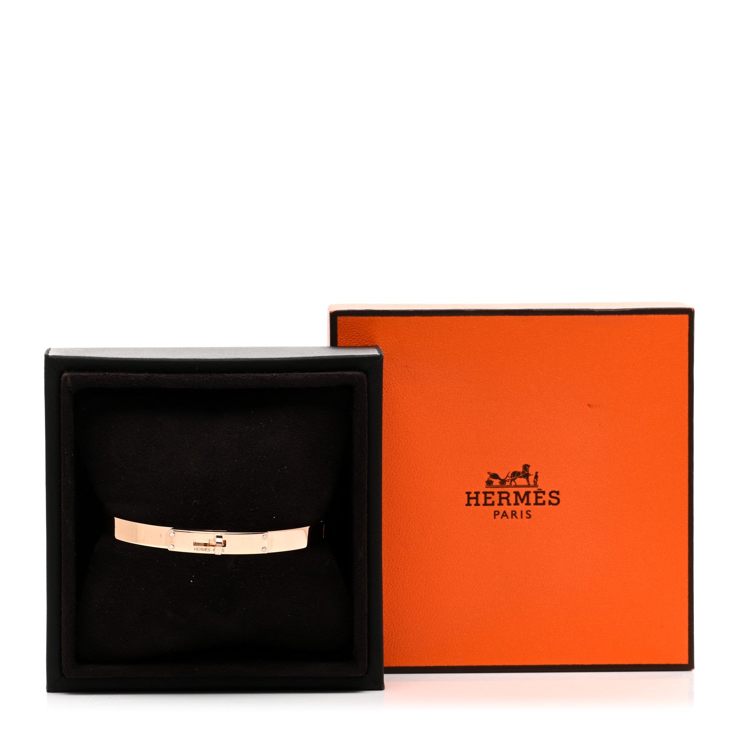 Hermes 18K Rose Gold Diamond PM Kelly Bracelet SH 4 of 4