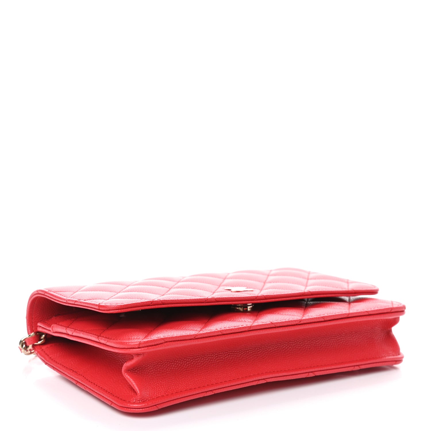 Chanel Caviar Quilted Wallet On Chain WOC Red 3 of 4