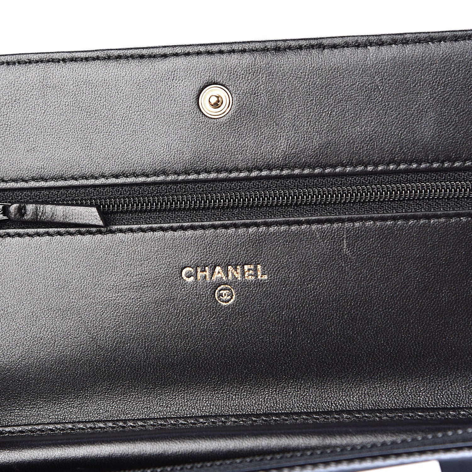 Chanel Patent Calfskin Quilted Boy Wallet On Chain WOC Black 8 of 12