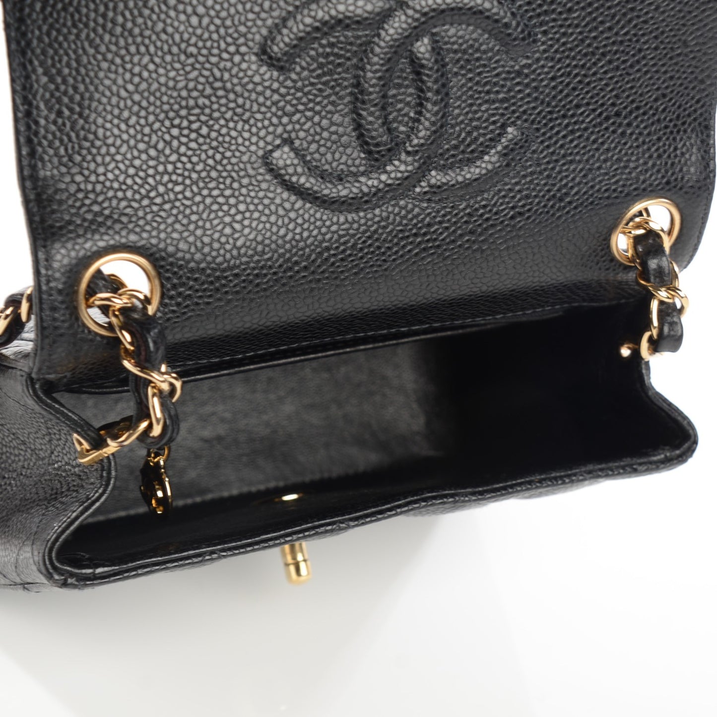 Caviar Quilted Mini Square Flap Black