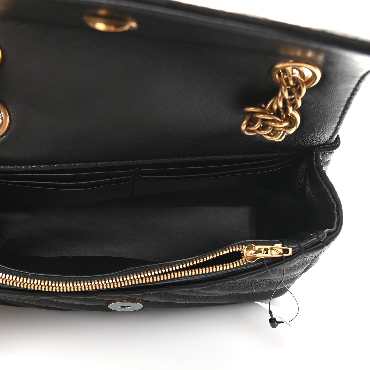 Satin Jacquard Logo Matelasse S BB Round Shoulder Bag Black