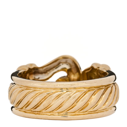 David Yurman 18K Yellow Gold Diamond Buckle Cable Ring 49 5 3 of 4