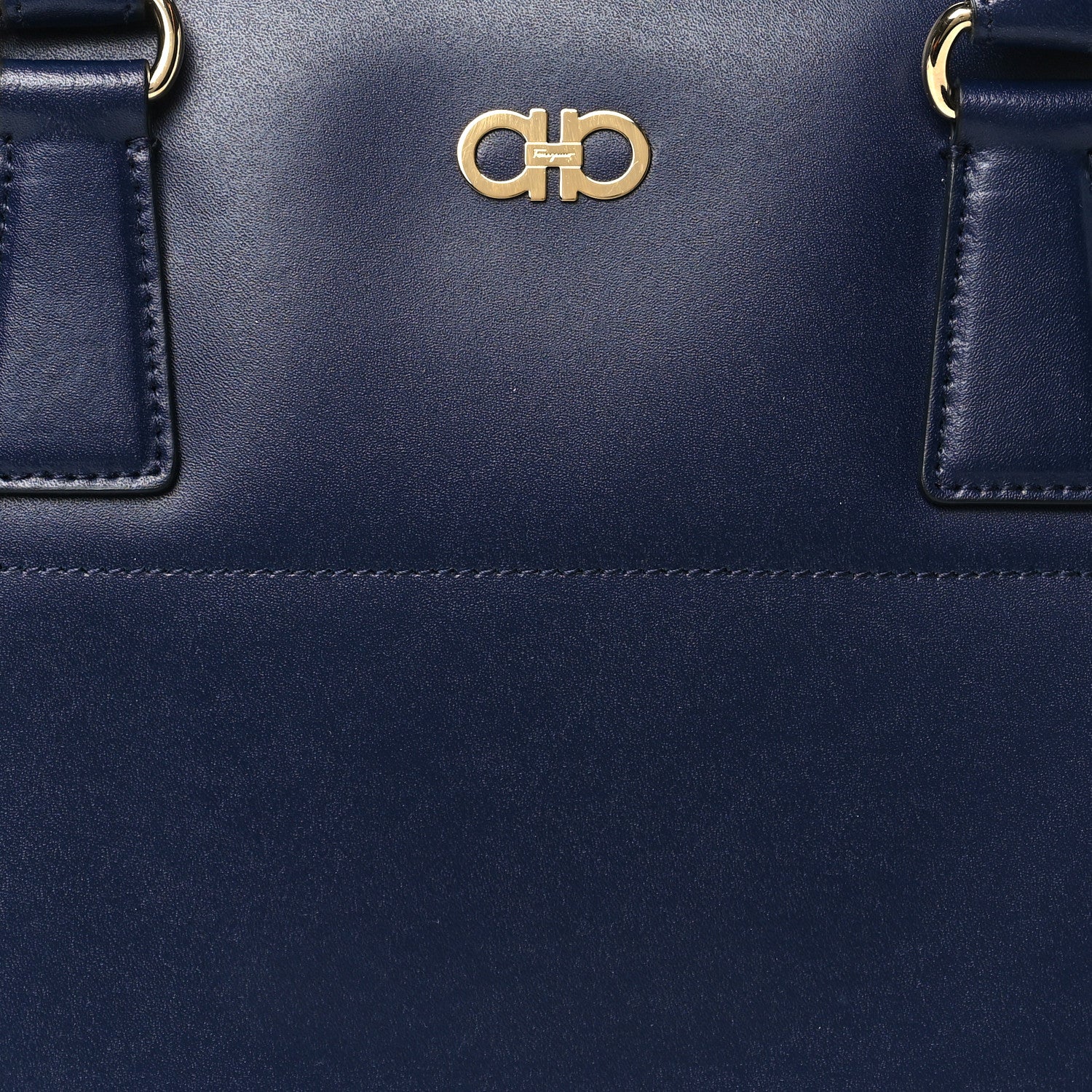 Salvatore Ferragamo Calfskin Briana Tote Navy 7 of 9