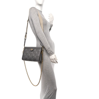 Gucci Calfskin GG Matelasse Small Slim Chain Shoulder Bag Dusty Grey Natural 2 of 9