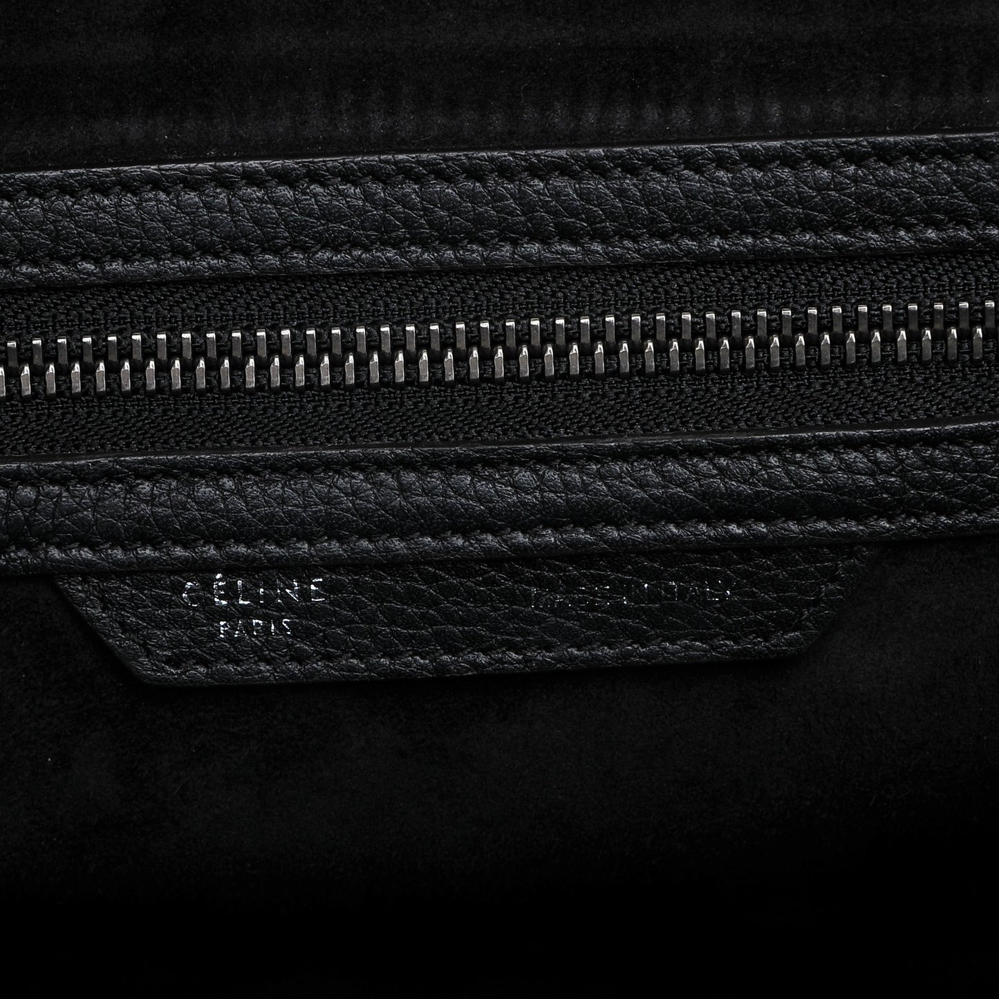 Drummed Calfskin Micro Luggage Black