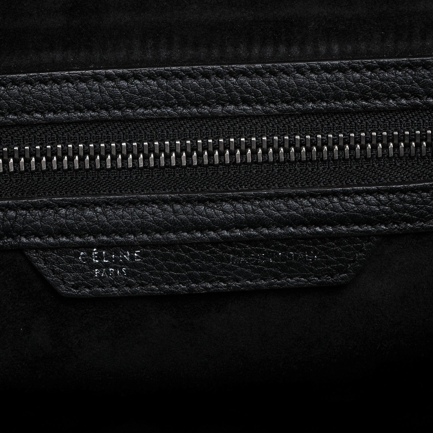 Celine Drummed Calfskin Micro Luggage Black 6 of 6