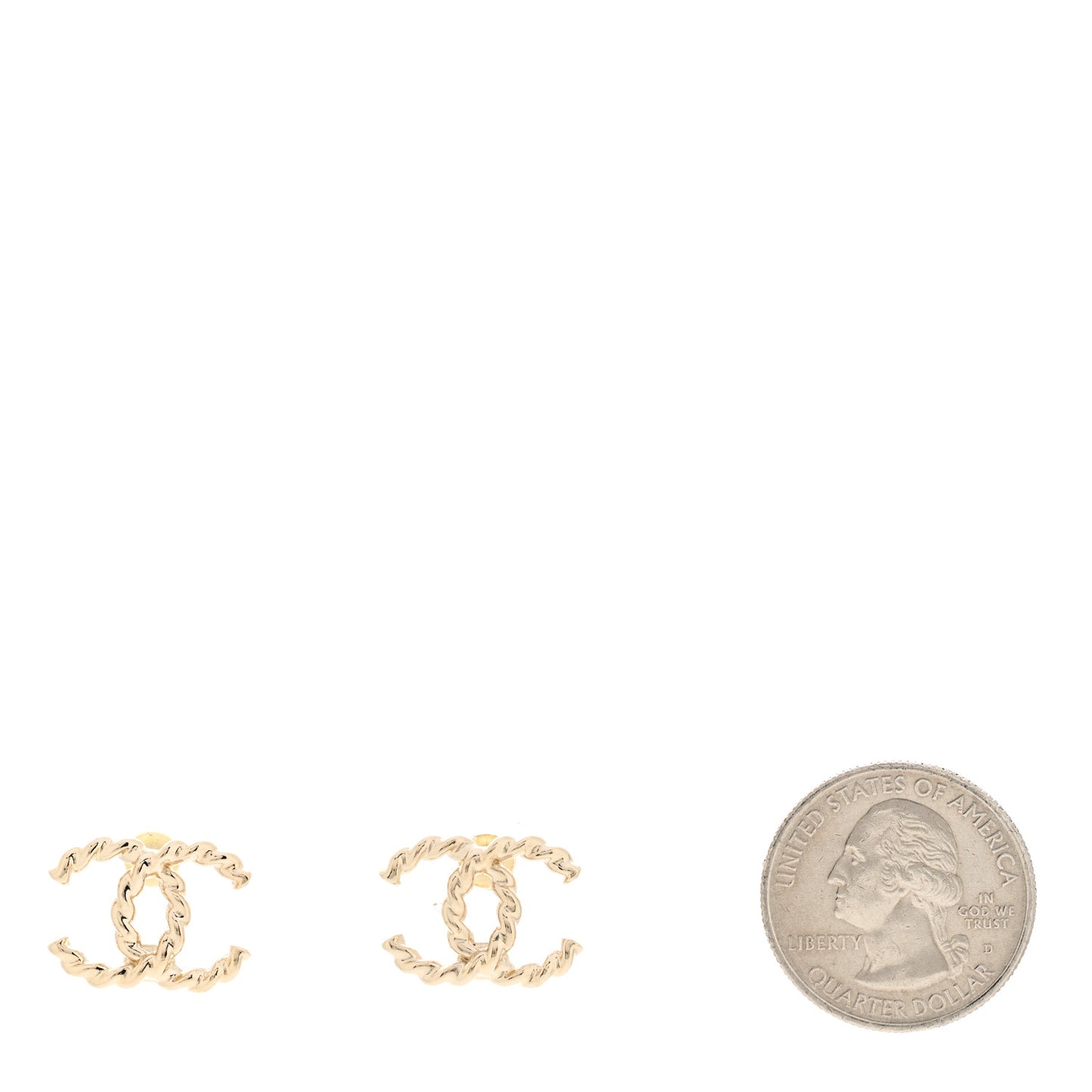 Twisted CC Earrings Light Gold