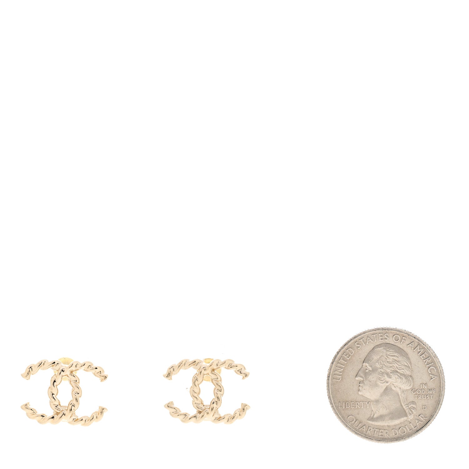 Chanel Twisted CC Earrings Light Gold 2 of 5