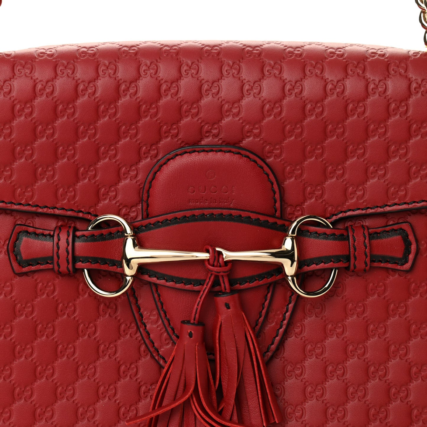 Microguccissima Medium Emily Chain Shoulder Bag Red