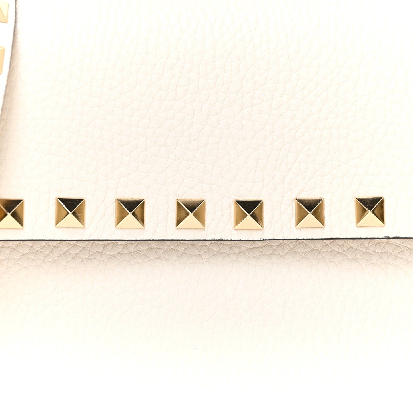 Grainy Calfskin Rockstud Crossbody Pouch Light Ivory