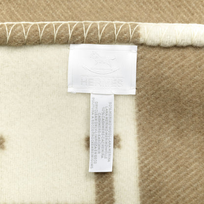 Hermes Wool Cashmere Avalon Baby Blanket Noisette Moyen White 2 of 2