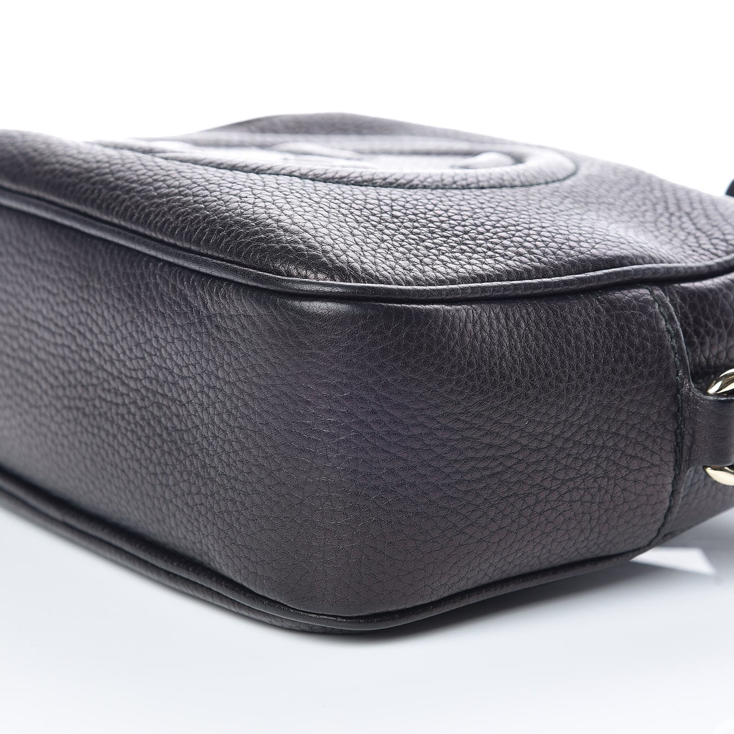 Pebbled Calfskin Small Soho Disco Bag Black