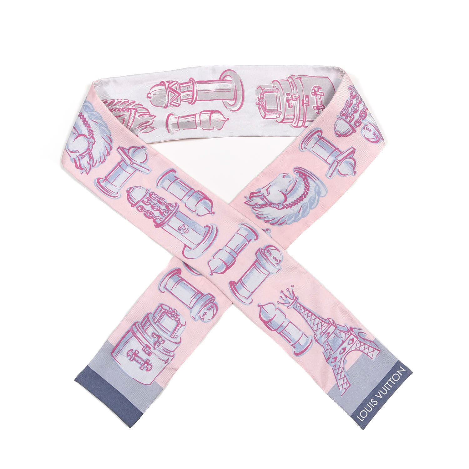 Louis Vuitton Silk Chess Bandeau Blue Ciel 1 of 3