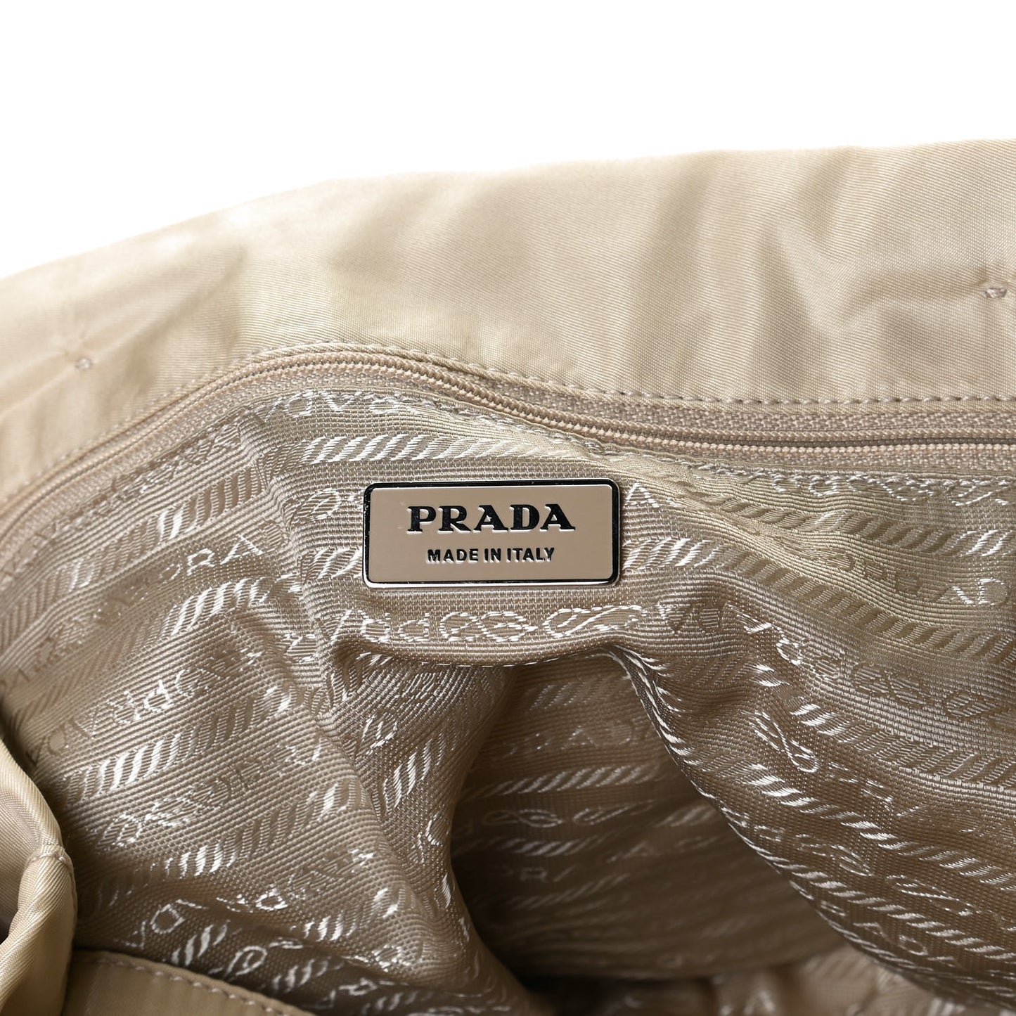 Tessuto Nylon Logo Tote Lino