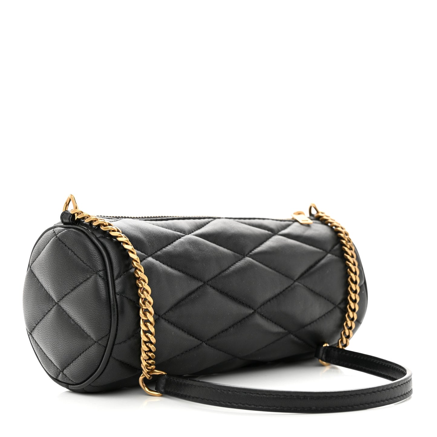 Lambskin Monogram Mini Sade Tube Bag Black