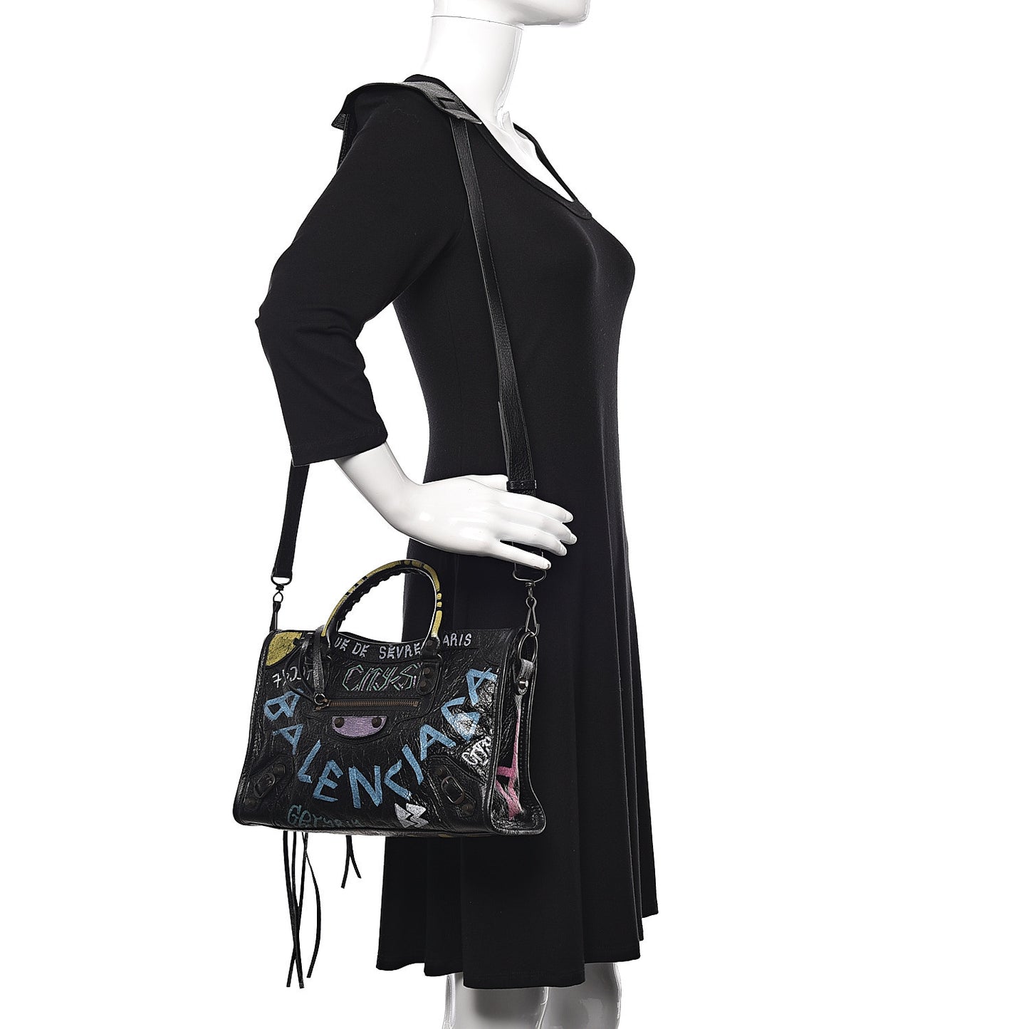 Agneau Graffiti All Over Classic Hardware S City Black Multicolor